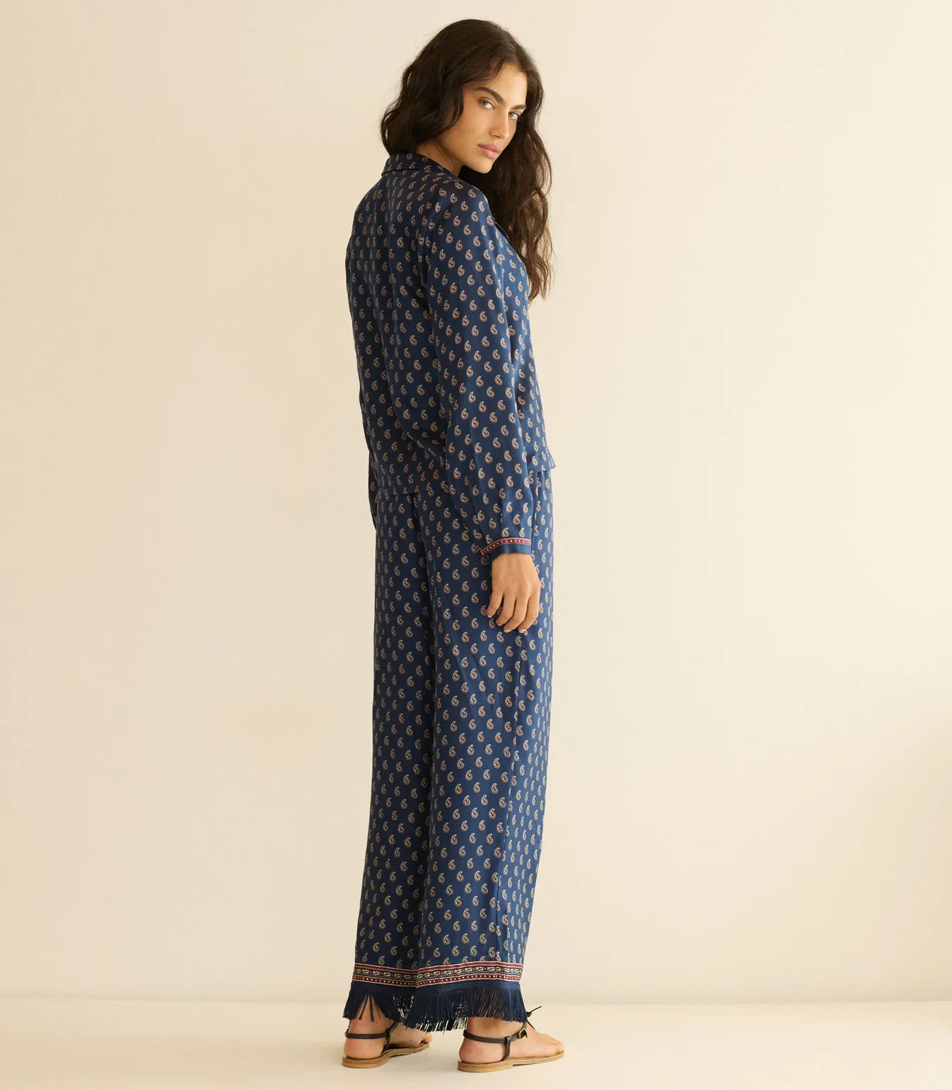LAVON FRINGE PANT -  BLEU TAORMINA PAISLEY - Image 6