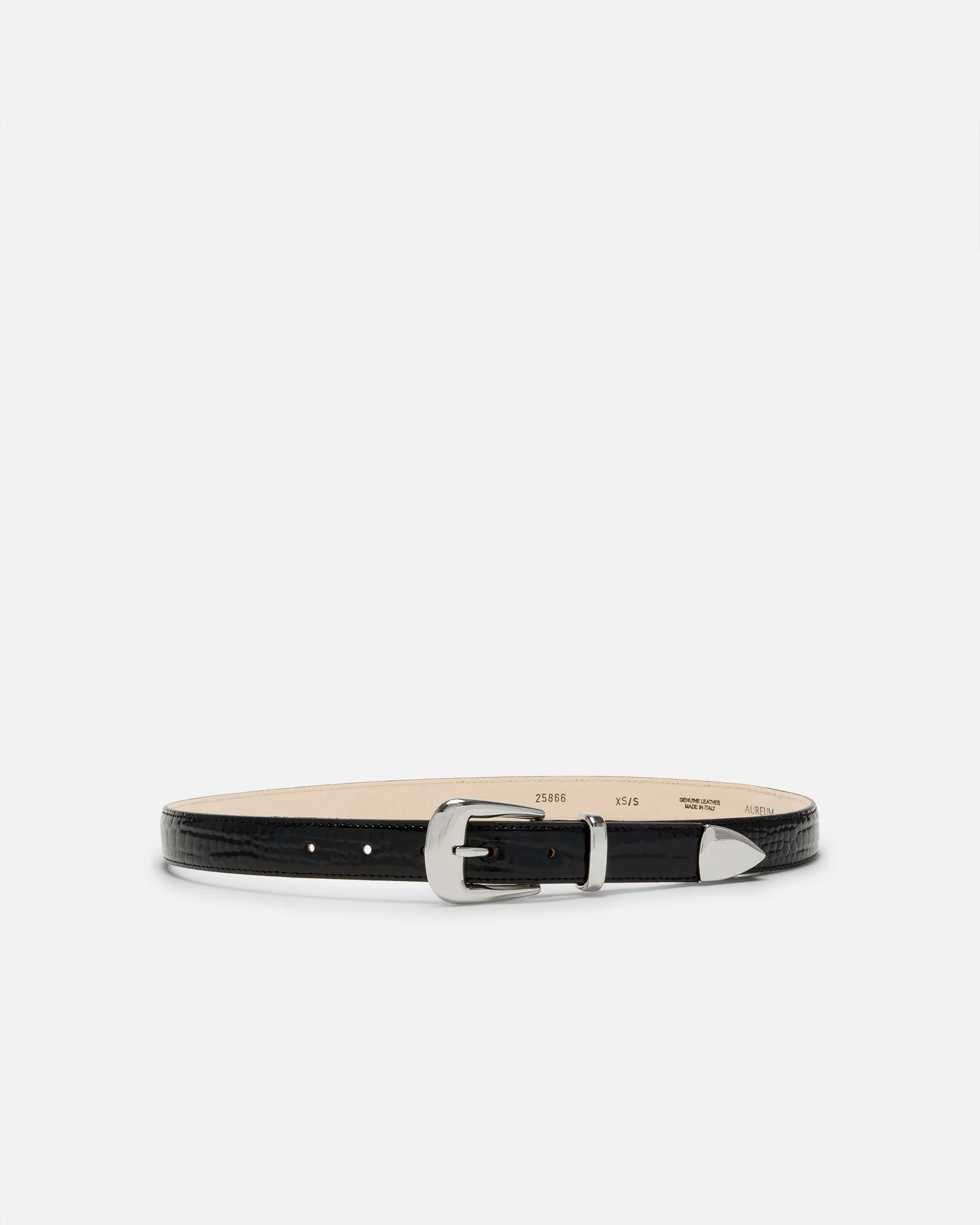 NO. 16 BELT - BLACK LEATHER & SILVER - Image 3