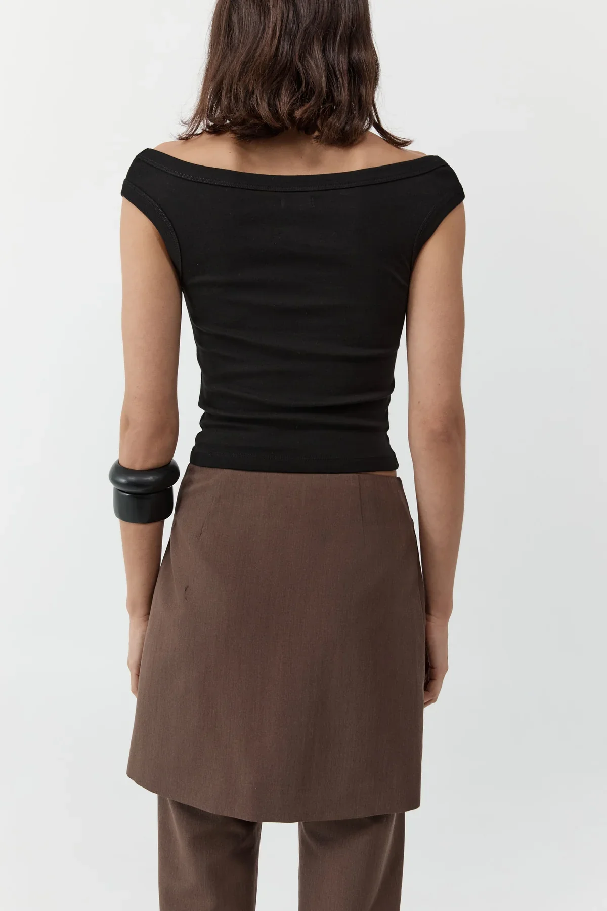 ORGANIC COTTON OFF THE SHOULDER - BLACK - Image 6