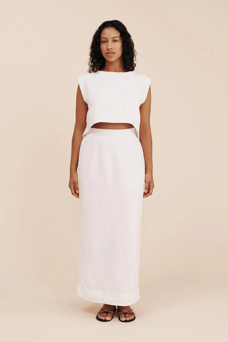 EMMA PENCIL SKIRT - IVORY - Image 5