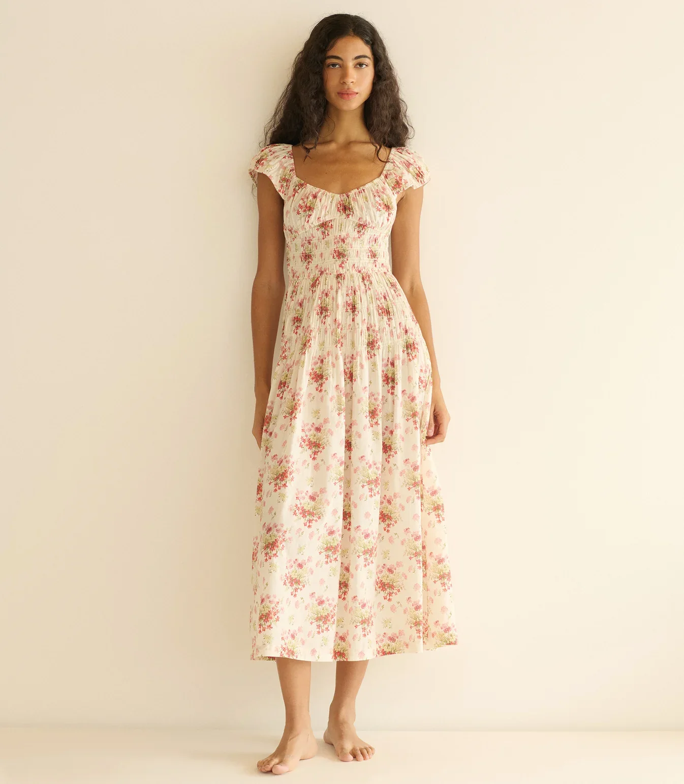 QUINETTE DRESS - IVORY LANTANA FLORAL - Image 4
