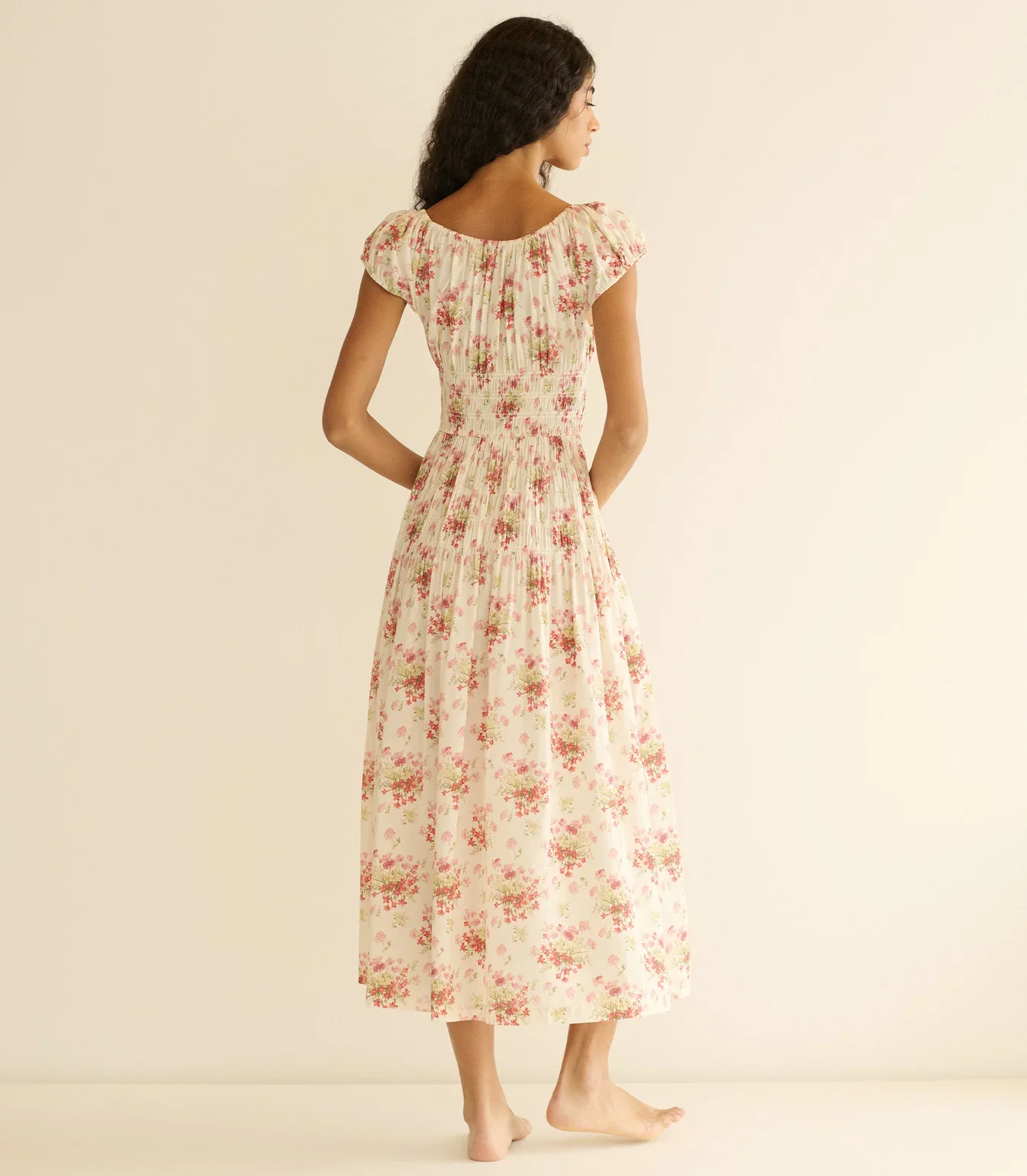 QUINETTE DRESS - IVORY LANTANA FLORAL - Image 5