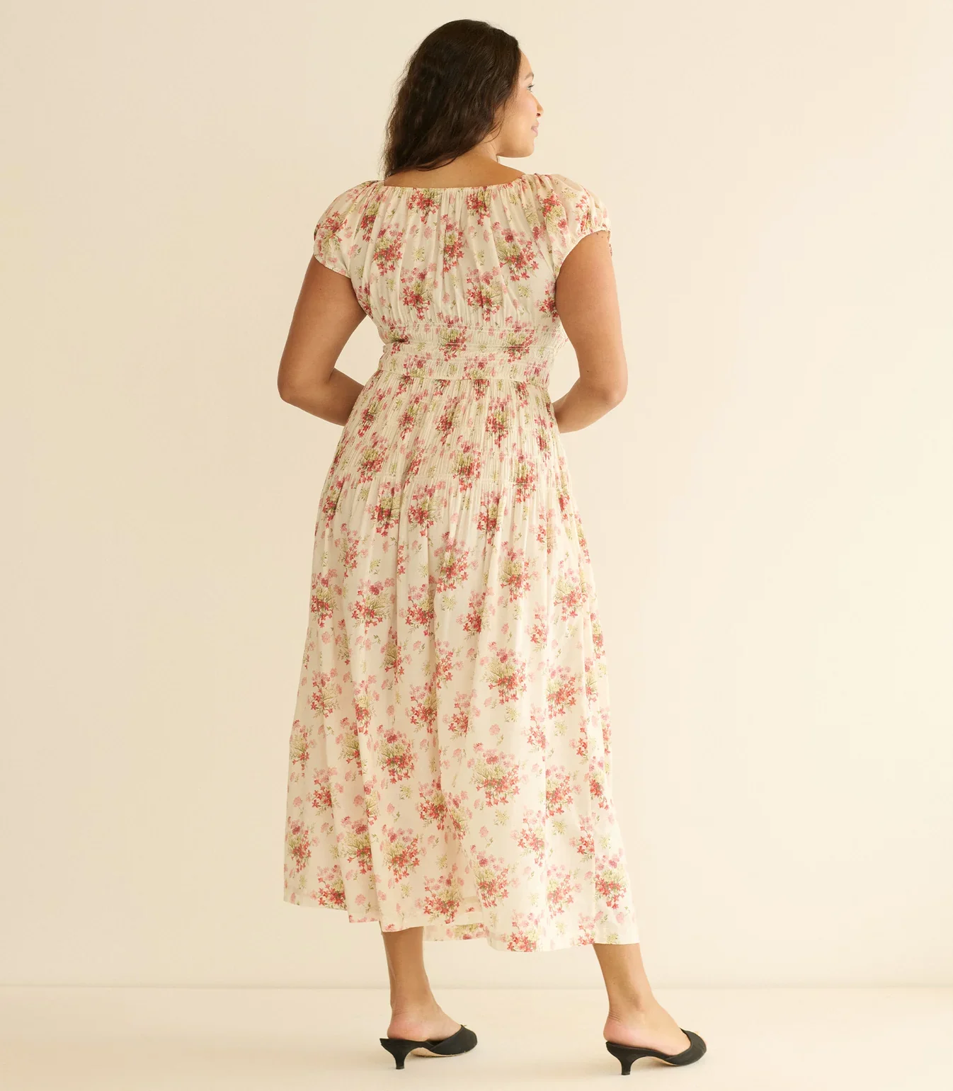 QUINETTE DRESS - IVORY LANTANA FLORAL - Image 8