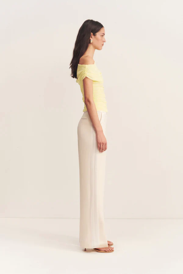 MIRA OFF SHOULDER TOP - SHERBET YELLOW - Image 3