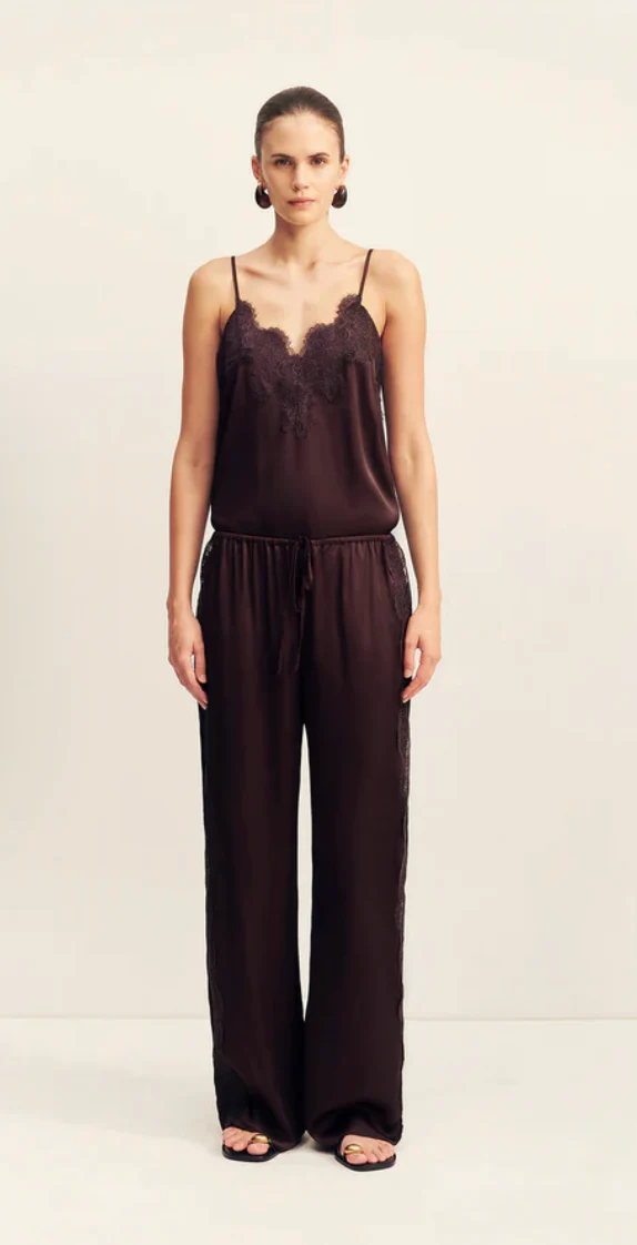 SIMONA LACE SIDE PANEL PANT - ESPRESSO - Image 3