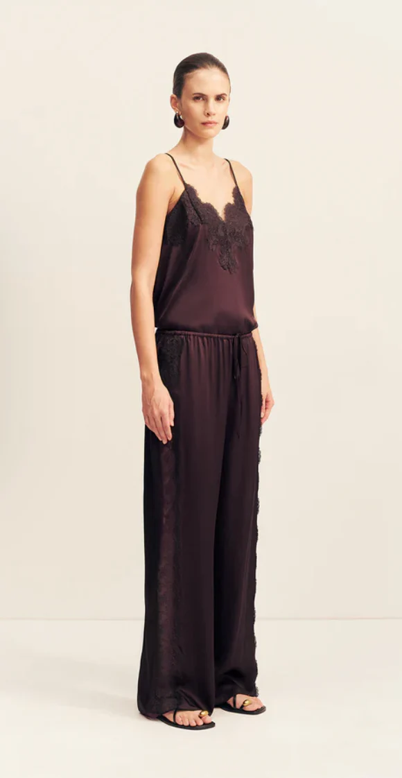SIMONA LACE SIDE PANEL PANT - ESPRESSO - Image 4