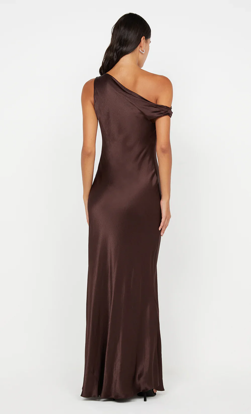 SOL ASYM DRESS - CHOCOLATE - Image 3