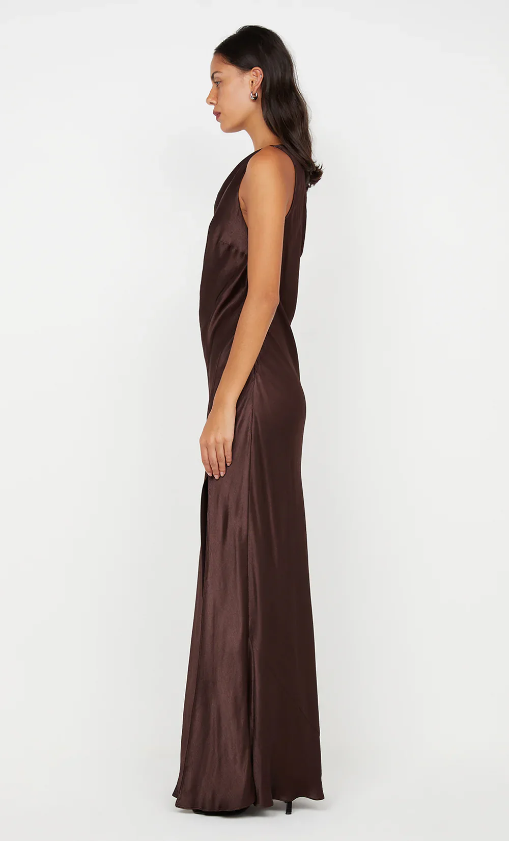 SOL ASYM DRESS - CHOCOLATE - Image 4