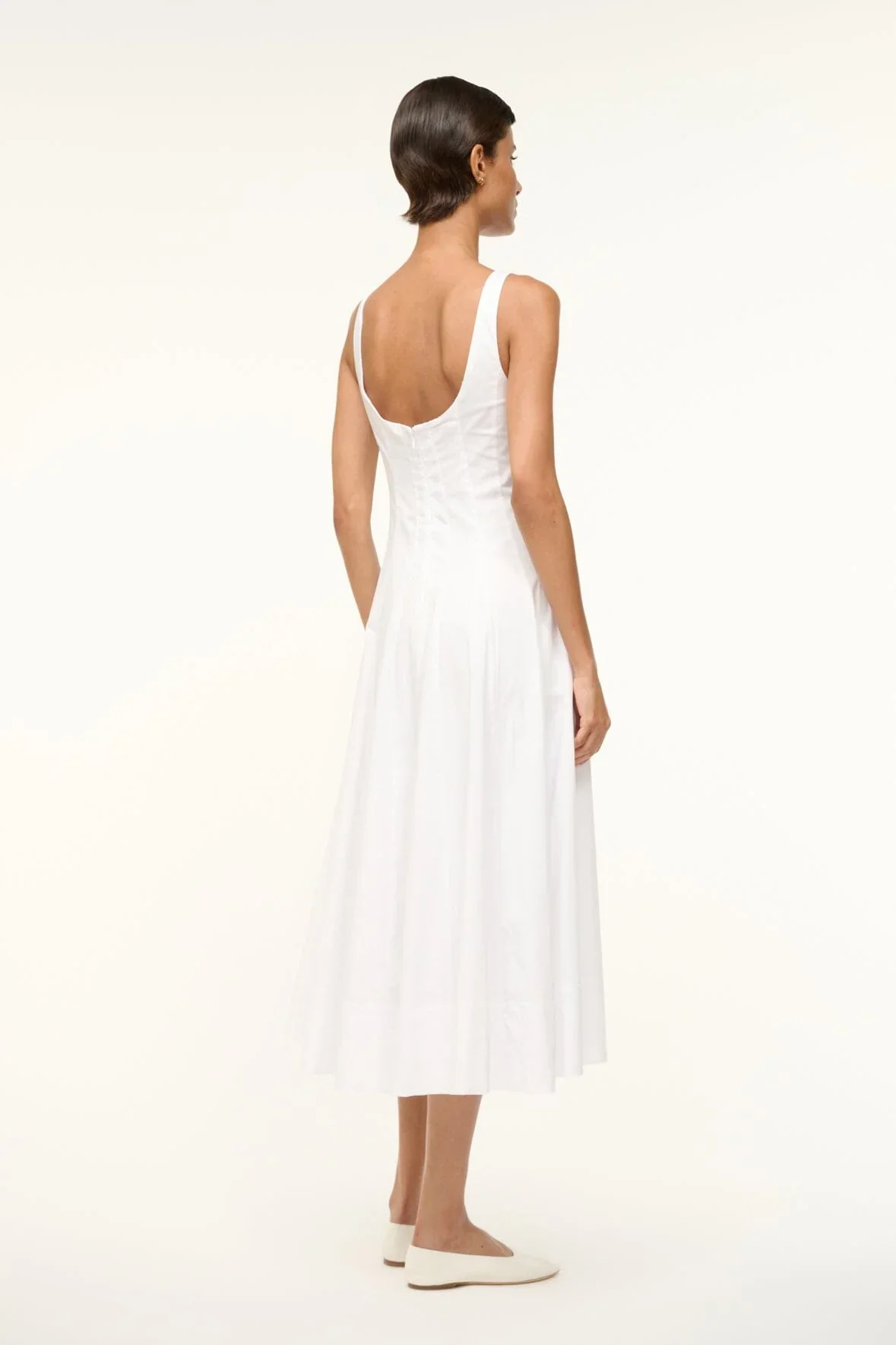 WELLS MIDI DRESS - WHITE - Image 3