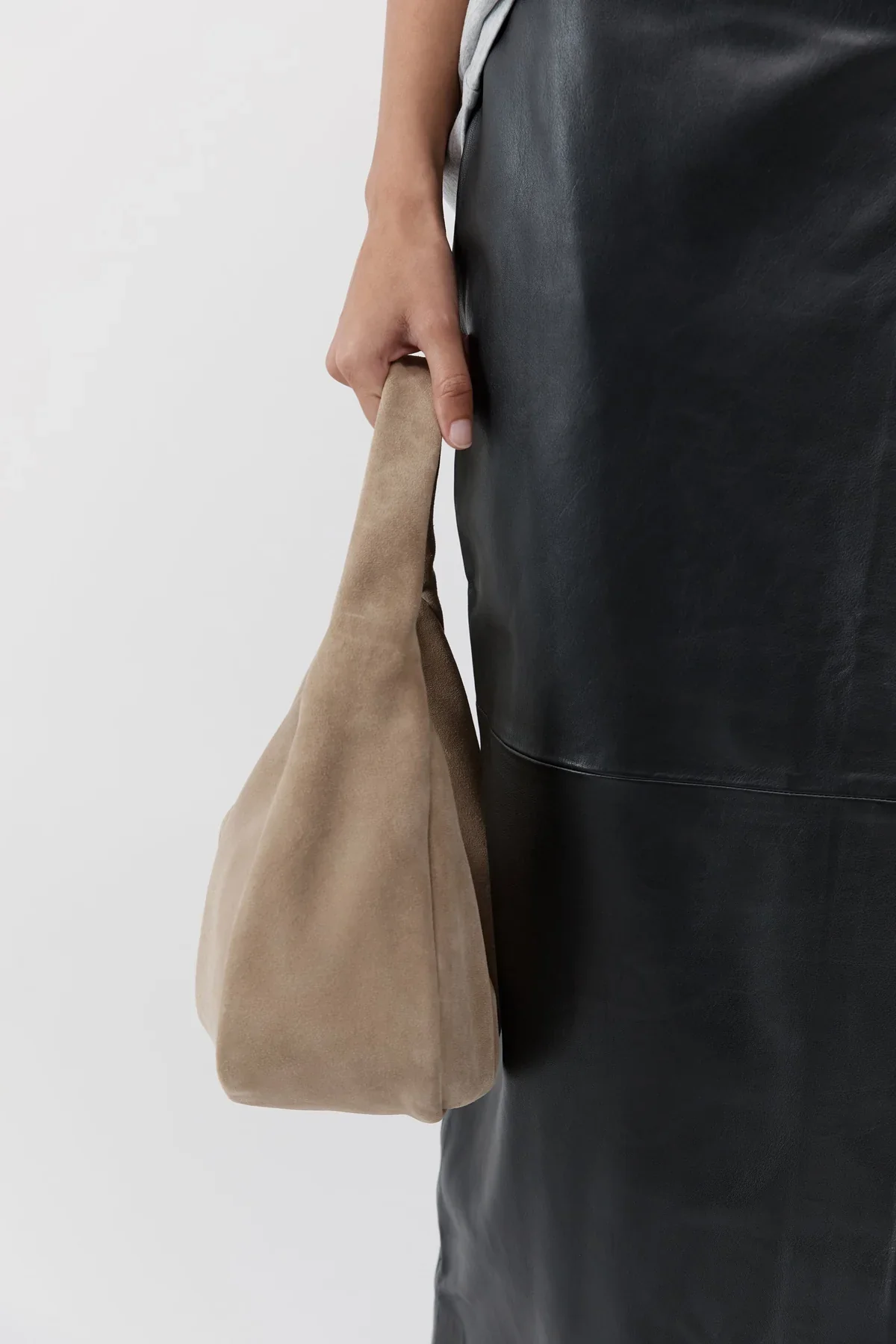 SUEDE LARGE BON BON BAG - ROCK - Image 7