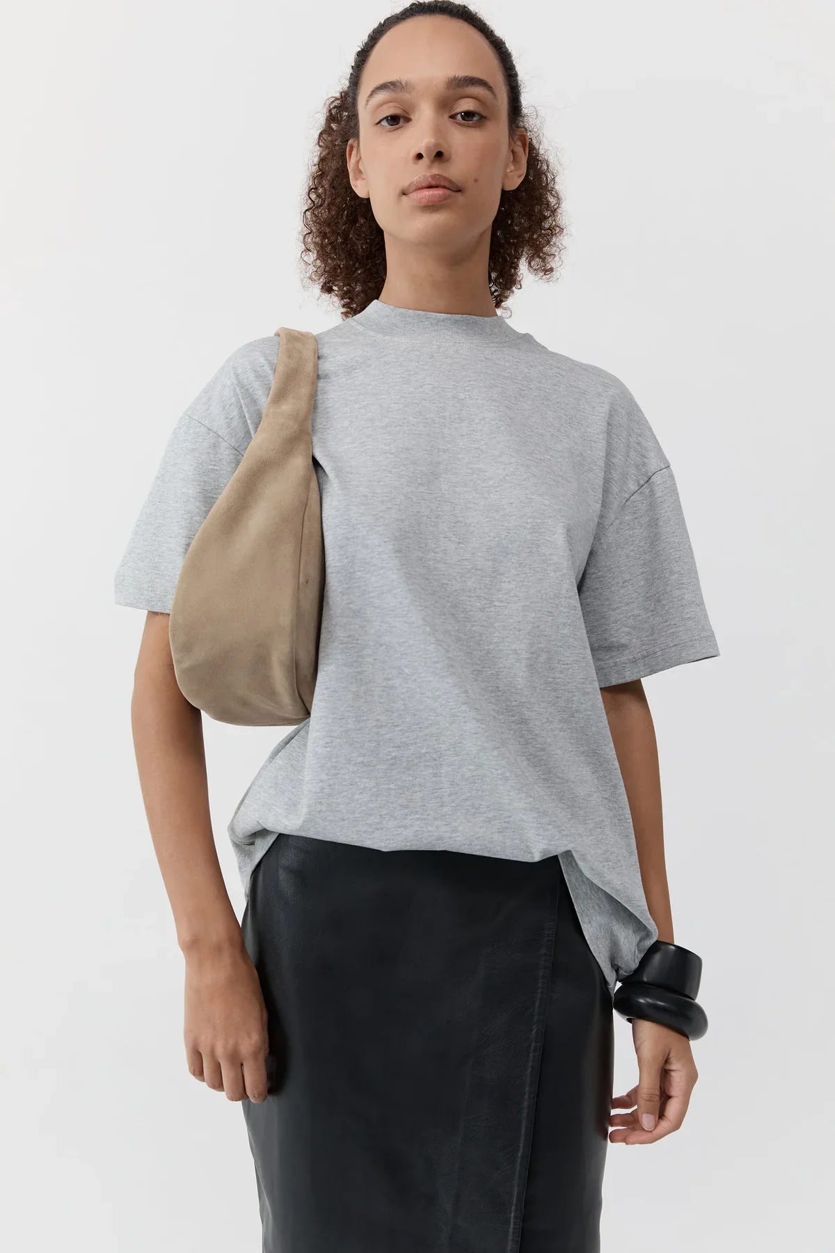 SUEDE LARGE BON BON BAG - ROCK - Image 8