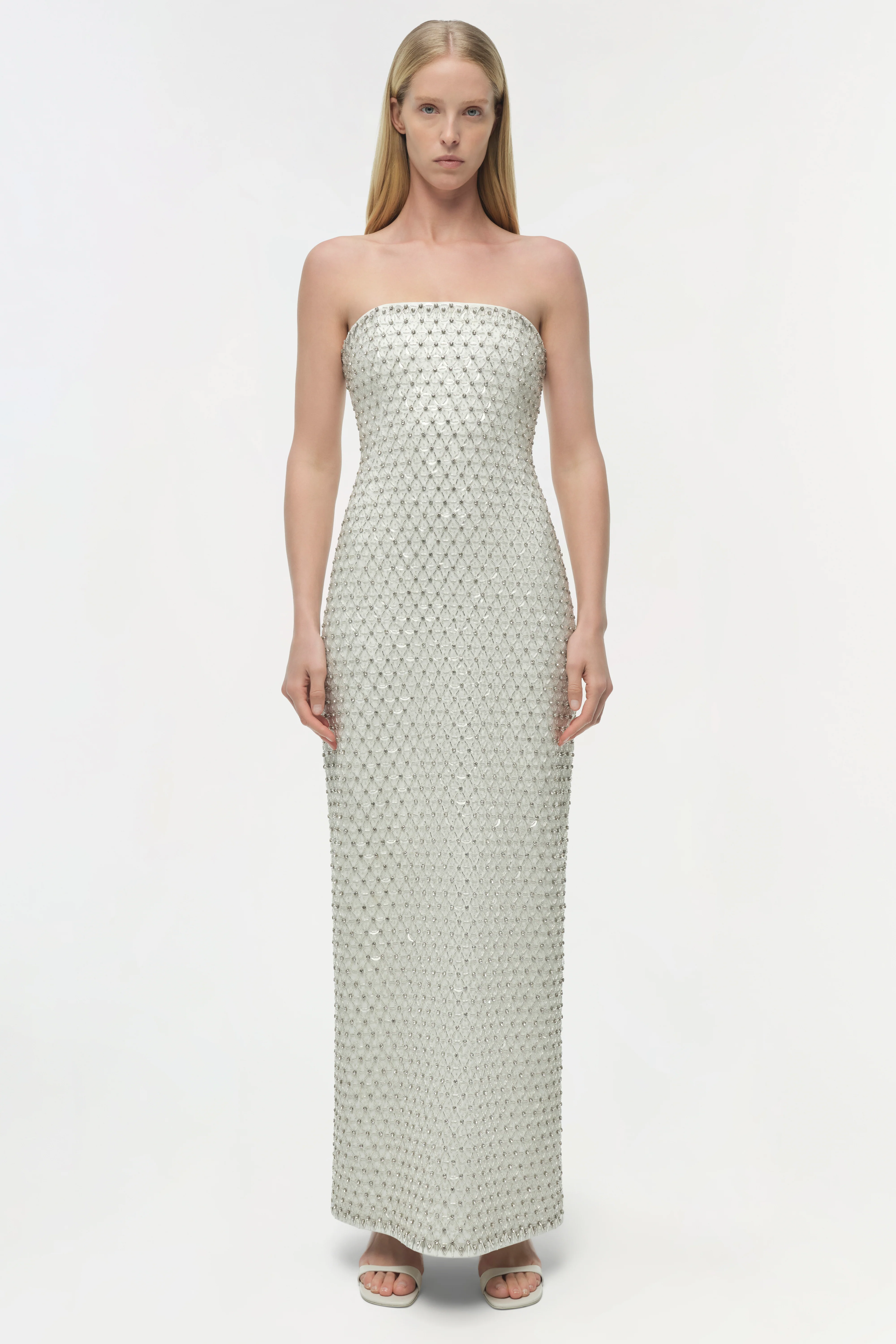 VANESSA EMBELLISHED BUSTIER MIDI DRESS - Image 4