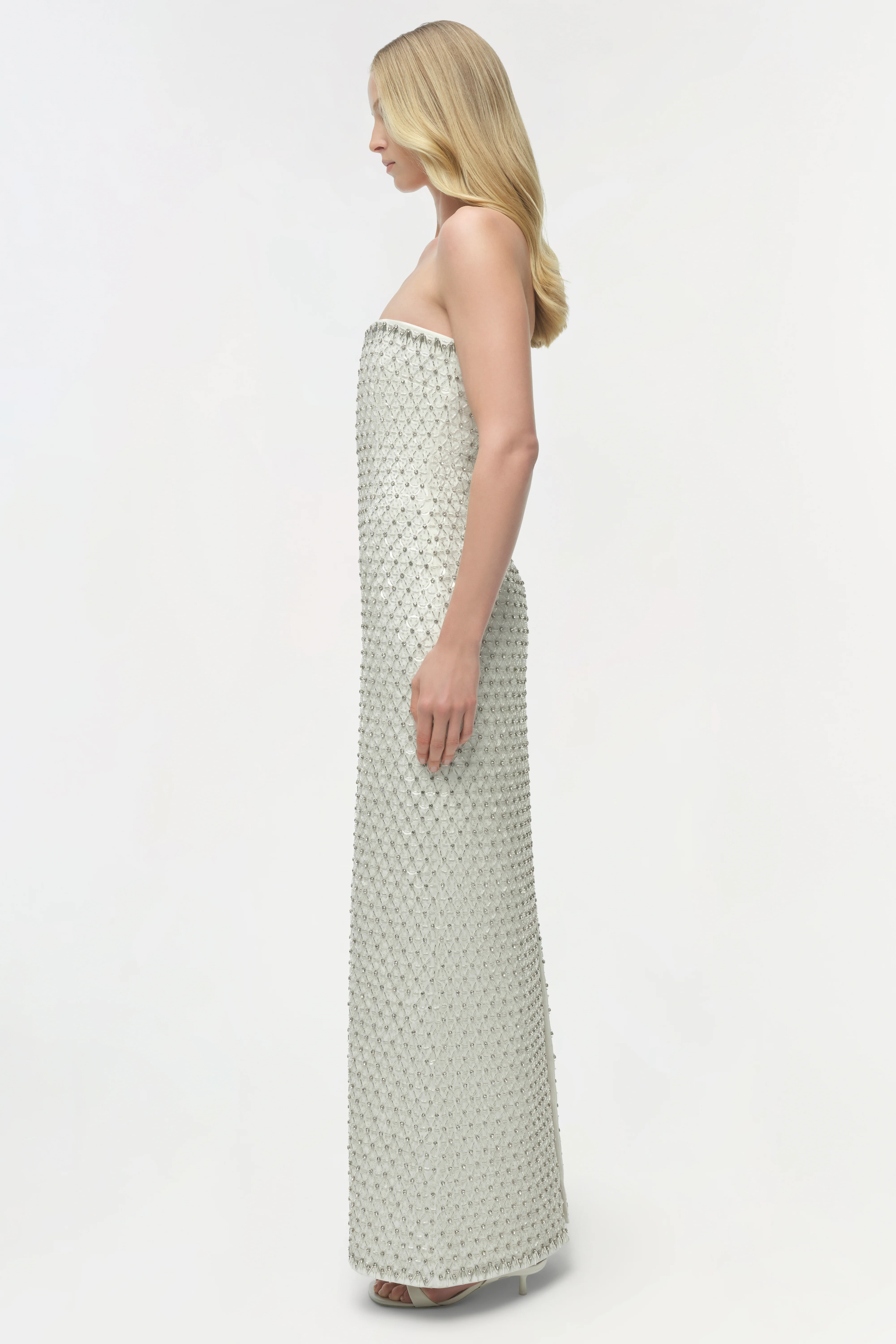 VANESSA EMBELLISHED BUSTIER MIDI DRESS - Image 5