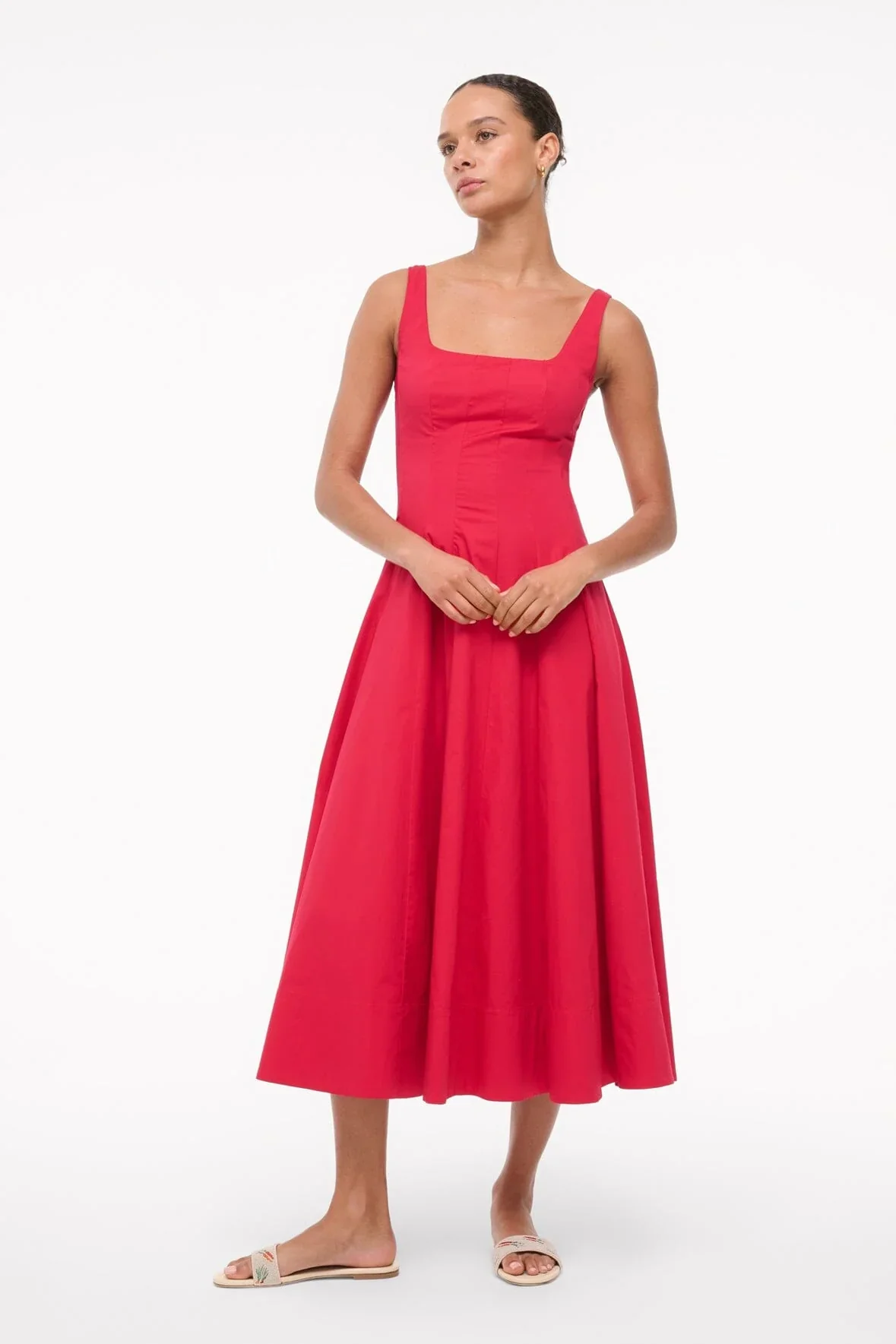 WELLS MIDI DRESS - CHERRY - Image 3