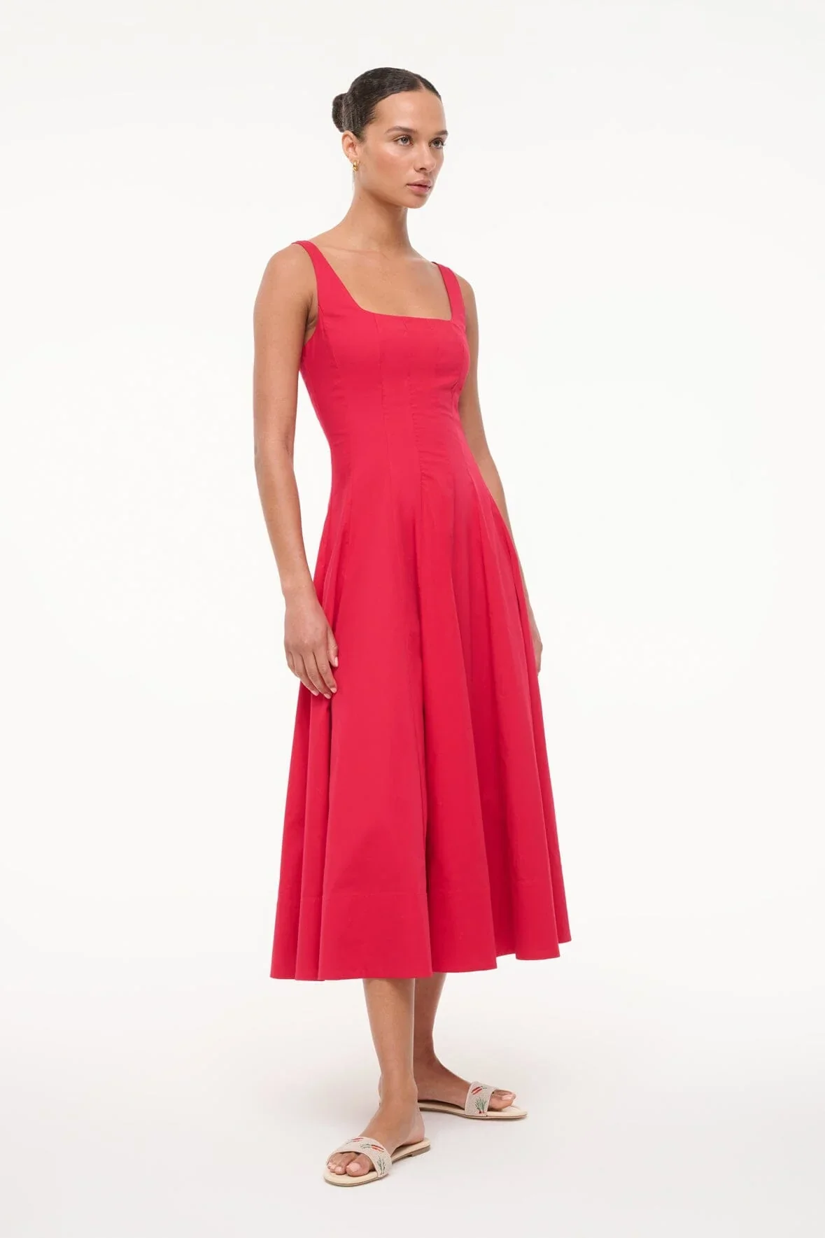 WELLS MIDI DRESS - CHERRY - Image 4